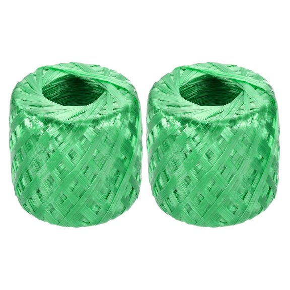 Uxcell 738ft Polyester Nylon Plastic Rope Twine, 30mm/1.2 Inch Household Packing Bundled for Gardening Craft Carrying, 2 Pcs of Green