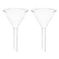 thumbnail image 1 of Uxcell 73mm Glass Funnel, Short Stem Borosilicate Glass Heavy Wall Funnel for Filling Water Home Lab Kitchen Use 2 Pack, 1 of 6