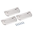 thumbnail image 1 of Uxcell 74x34x5mm Finger Flush Pull Handle Rectangle for Drawer Door Brushed Silver 3 Pack, 1 of 5