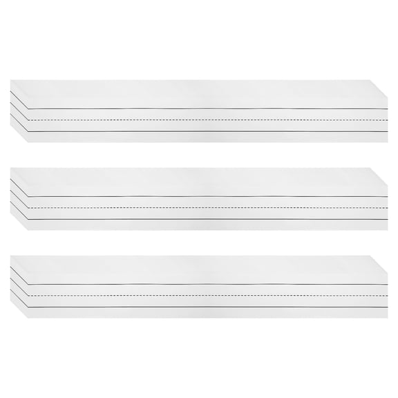 Uxcell 75 Sheets Ruled Sentence Strips, 3" x 24" Cardstock 250GSM Writing Paper Blue Red Lined for Classrooms, White