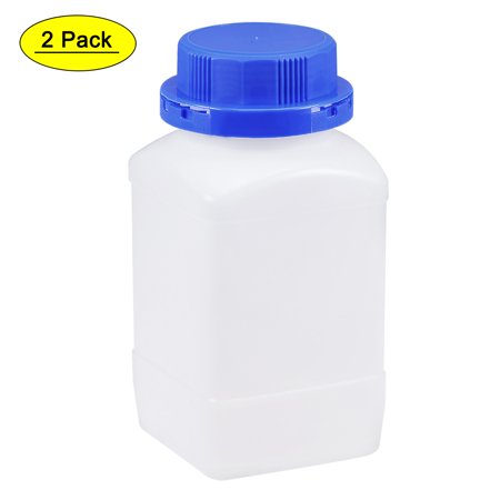 Uxcell 750ml/25.4oz Plastic Wide Mouth Lab Reagent Bottle Translucent 2 Count