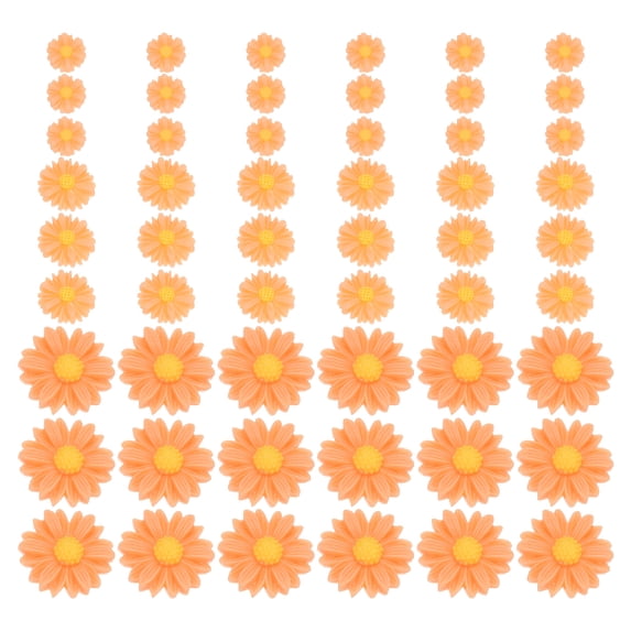 Uxcell Resin Daisy Flower Charms, Flatback Cute Flower Charms for DIY Scrapbooking Embellishments Orange