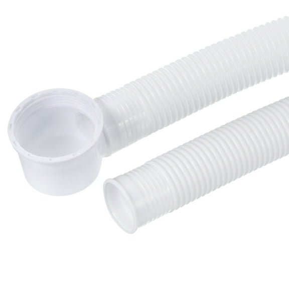 Uxcell 75cm Bathtub Drain Pipe Expandable Tubing Flexible Drainage Hose White 1 Pack