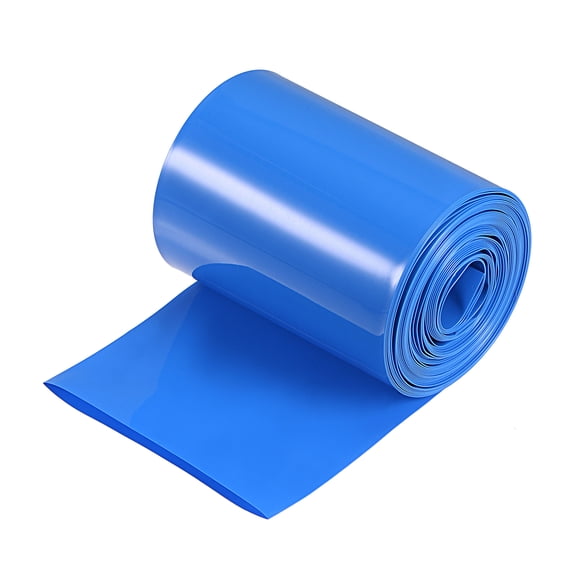 Uxcell 75mm Flat 6m Blue Heat Shrink Tube Wraps Battery Wrap for Big Battery Pack