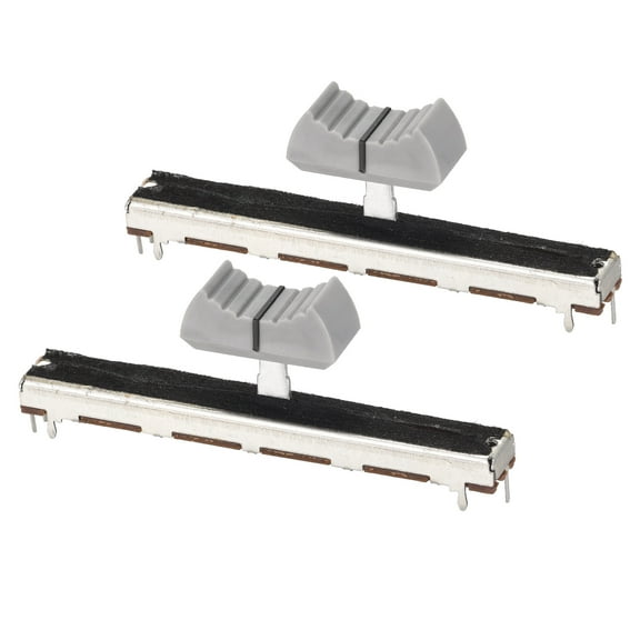 Uxcell 75mm Straight Slide Potentiometer B10K Ohm Grey Black Knobs 2pack