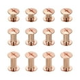 thumbnail image 1 of Uxcell 75set Chicago Screw M5 x 6/10/12mm 8/12/14mm Length Metal Phillips Nail Rivet Stud Screw Bolts Rivets Binding Post Screw for DIY Leather Belt Bag Craft Bookbinding, Rose Gold, 1 of 6