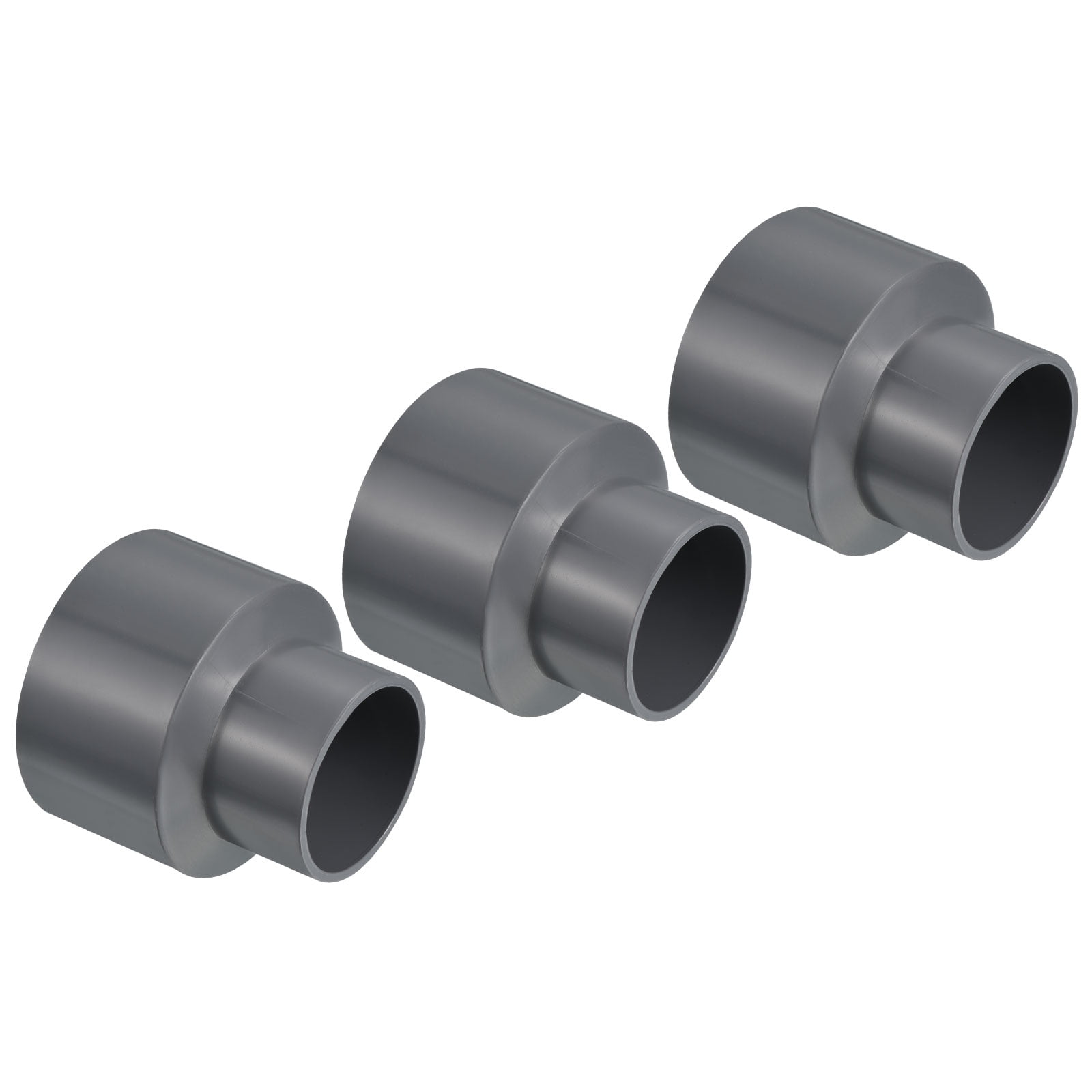 PATIKIL PVC Reducer Pipe Fitting 75x50mm, 3 Pack Straight Coupling