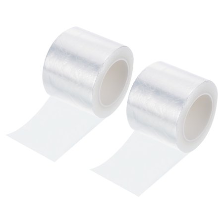 Uxcell 77 Yard PE Tennis Badminton Racket Grip Cushion Wrap Tape Backing Film, Clear 2 Pack