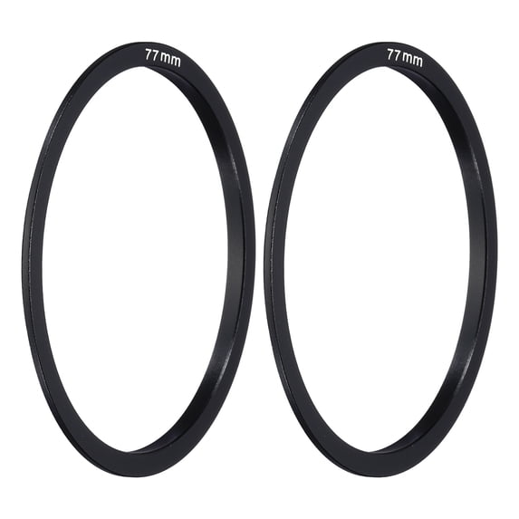 Uxcell 77mm Lens Adapter Ring, 2 Pcs Metal Camera Lens Adapter for P Series Filter DSLR Camera Lenses Accessories, Black