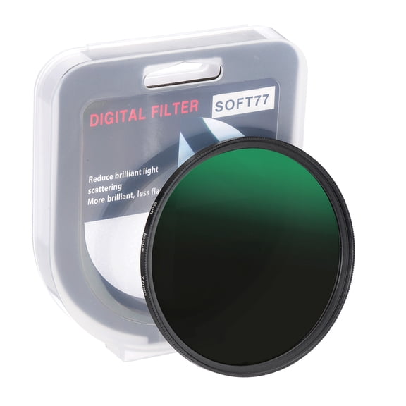 Uxcell 77mm Mist Filter, Soft Diffusion Filter Fog Effect Camera Lens Filter Slim Optical Glass with Lens Cap, Black