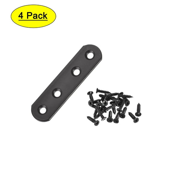Uxcell 78 x 20 x 3mm Stainless Steel Flat Straight Brace Repair Plate 4 Pack