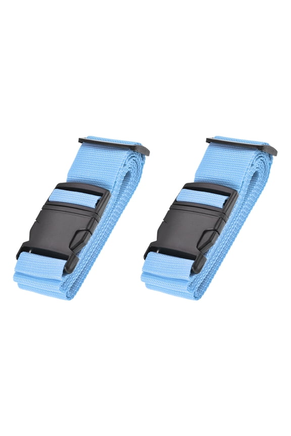 79'' Adjustable Luggage Strap with Buckle Label Polypropylene Sky Blue 2pcs
