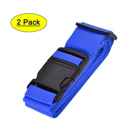 Uxcell 79'' Luggage Straps Suitcase Belts Adjustable Polypropylene Blue 2Pcs