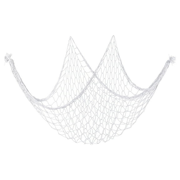 Uxcell 79 x 39 Inch Decorative Fish Net, Fishing Net Wall Hangings Decoration for Ocean Them Party, White