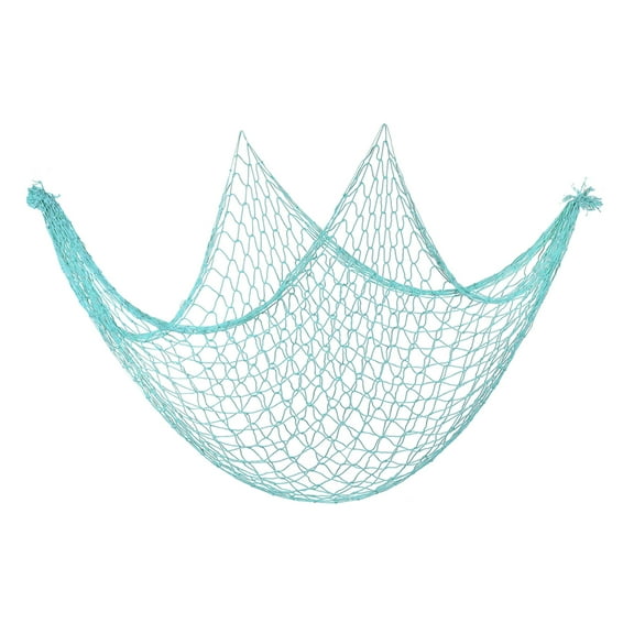 Uxcell 79 x 59 Inch Decorative Fish Net, Fishing Net Wall Hangings Decoration for Ocean Them Party, Lake Blue