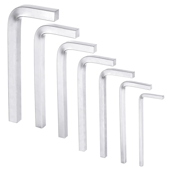 Uxcell 7Pack L-Shaped Square Head Wrench Set 3-10mm CrV Durable Square Keys with Precision for Home Repair, Silver