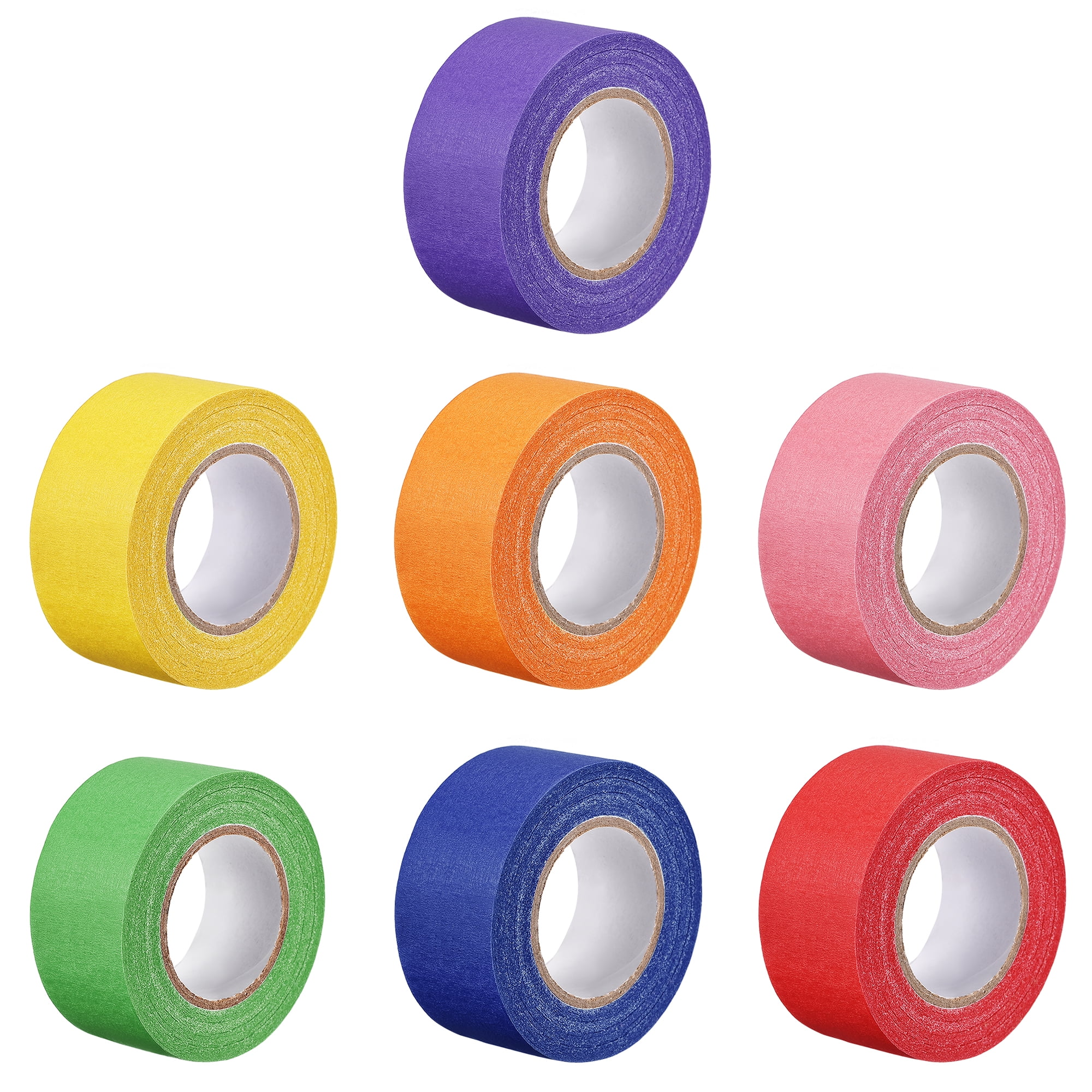 Uxcell 7Pcs 10mm 0.4 inch Wide 20m 21 Yards Masking Tape Painters Tape  Rolls 7 Colors 