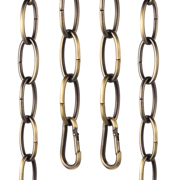 Uxcell 7ft Lighting Hanging Chain, 2.8mm/0.11" Looping Metal Pendant Chandelier Chain Extension with 2 Spring Snap Hook for Hanging Plant Pendant Chandelier Light Fixture, Bronze