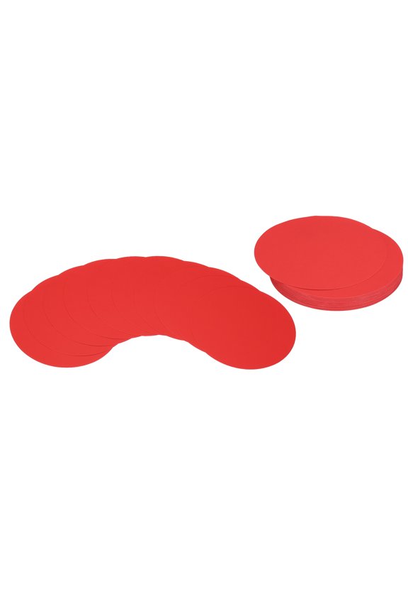 7inch Circle Card Stock, 50Pcs Round Shape Cutouts Paper, Red
