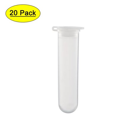 Uxcell 7ml Plastic Round Bottom Centrifuge Tubes with Attached Cap 20 Pack