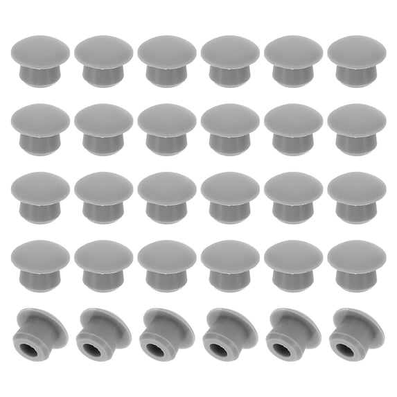 Uxcell 7 mm Silicone Round Snap Round Arc for Waterproof Plugs Sealed Holes Test Tube Mouth 40 Pcs Grey