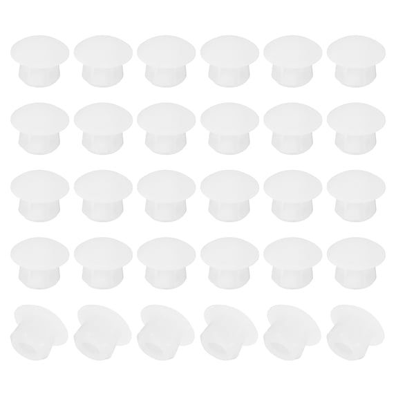 Uxcell 7 mm Silicone Round Snap Round Arc for Waterproof Plugs Sealed Holes Test Tube Mouth 40 Pcs Translucent