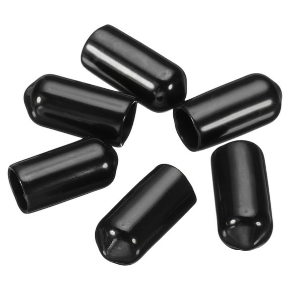 Uxcell 7mm ID Rubber Round Bottle Pour Caps Pourer Spout Dust Cover Black 100 Pack