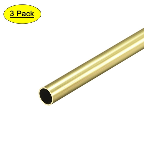 Uxcell 7mm OD 0.5mm Wall Thickness 300mm Length Brass Round Tube 3 Pack