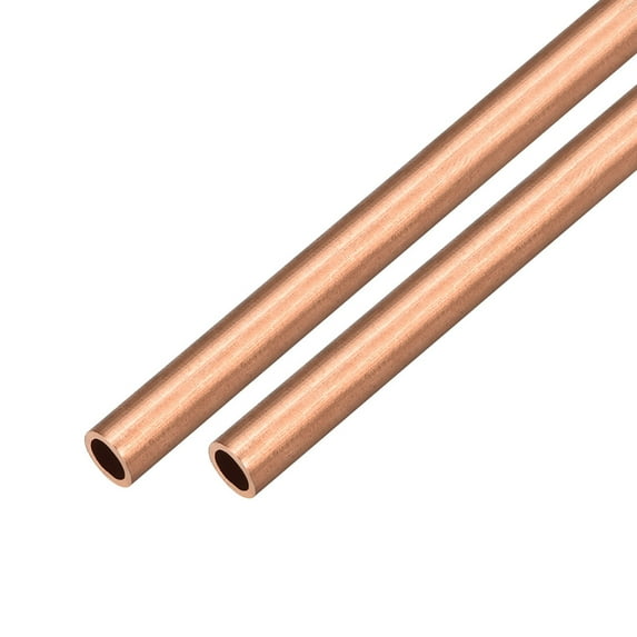 Uxcell 2Pcs 500mm Copper Round Tubing Pipe 5mm(ID)x7mm(OD)x500mm(L)