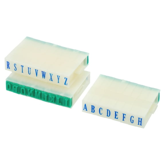 Uxcell 7mm Plastic 26 Digits Font Size 4 Alphabet A-Z Detachable Letter Stamp Set