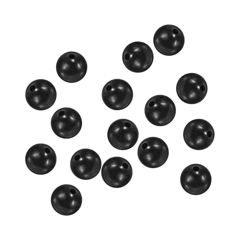 Uxcell 7mm Round Soft Plastic Fishing Beads Tackle Tool Black 200 Pieces 
