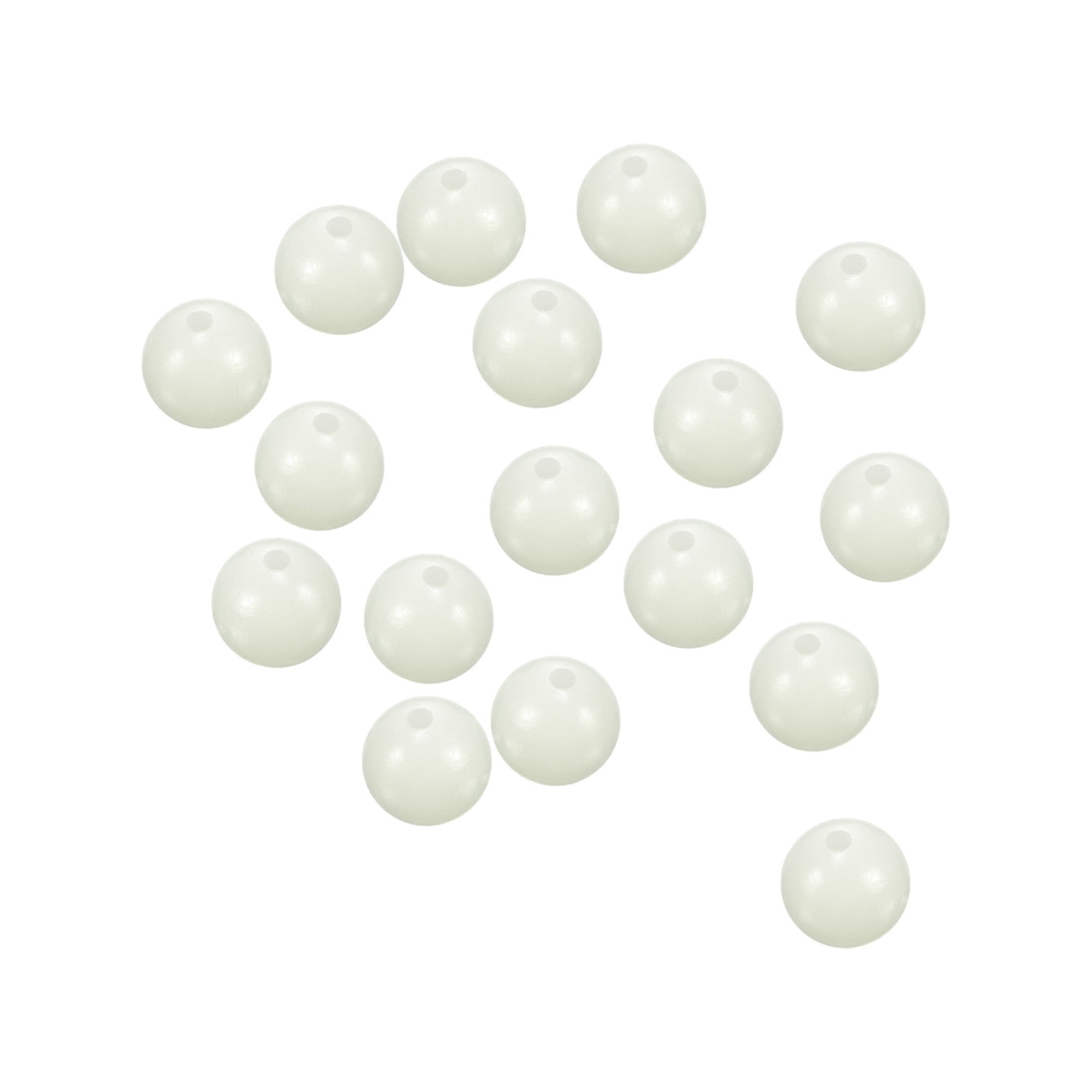 Uxcell 4mm Round Soft Plastic Luminous Glow Fishing Beads Tackle Tool White 200  Pieces 