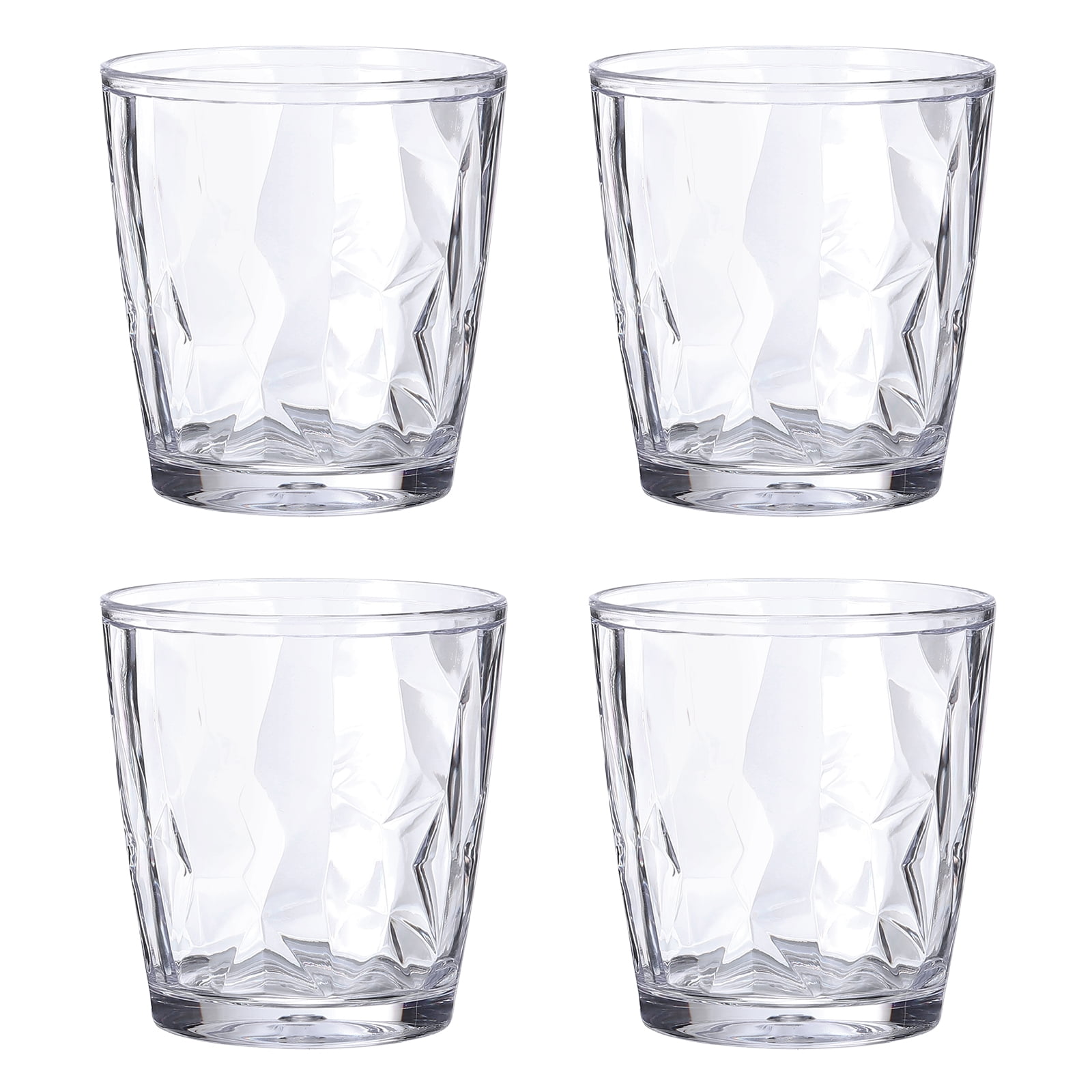Uxcell 7oz Acrylic Drinking Glasses, 4Pack Plastic Reusable Tumblers  Drinkware for Home Outdoors, Transparent