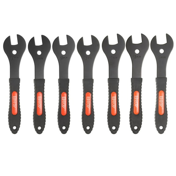 Uxcell 7pcs Bicycle Cone Wrench Set Tool 13/14/15/16/17/18/19mm Bike Pedal Cone Cycling Spanner Wheel Hub Axle Nut Install Remover Wrenches Repair Tool for Mountain Road Bike, Orange Gray