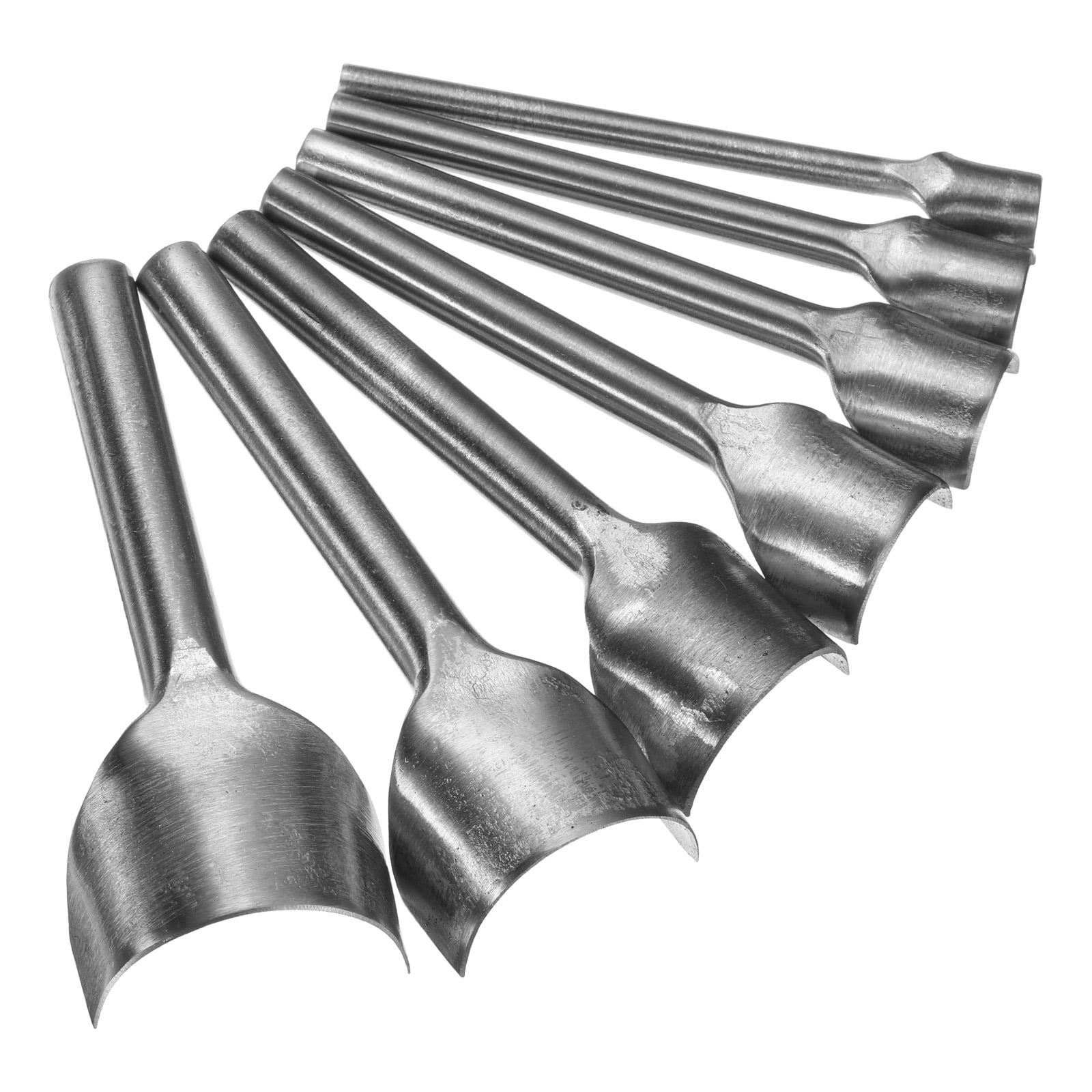 Uxcell 7pcs Half-Round Leather Cutter Punch 10mm-40mm Carbon Steel Belt End Punch Tool for Crafting Strap Belt Wallet