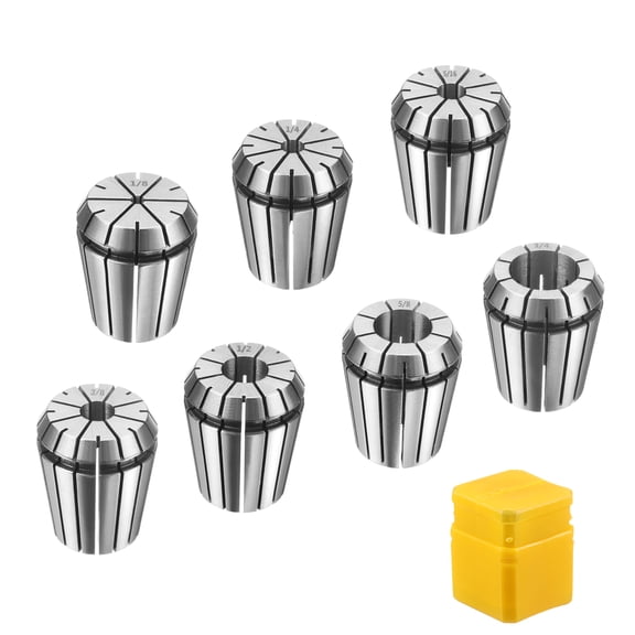 Uxcell 7pcs Spring Collet Chuck ER32 1/8" - 3/4" 65Mn Spring Steel Precision Router Collets for CNC Engraving Milling Lathe Tool