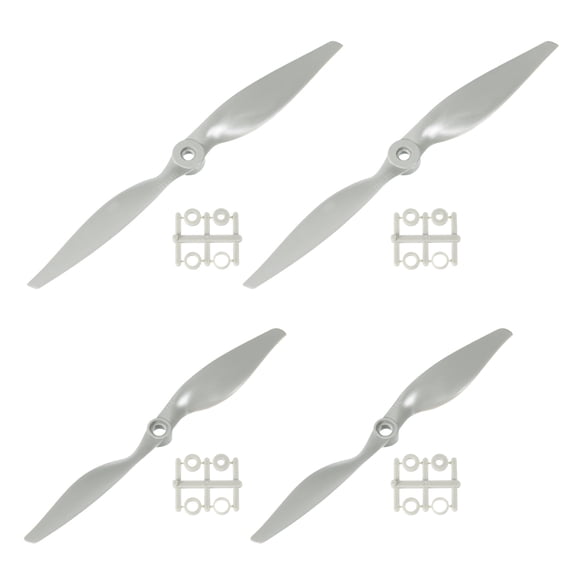 Uxcell 7x5" 10x5" Propeller RC Propellers 2 Vane Blades Props Grey with Adapter Rings for Electric Airplane Aircraft, Pack of 4