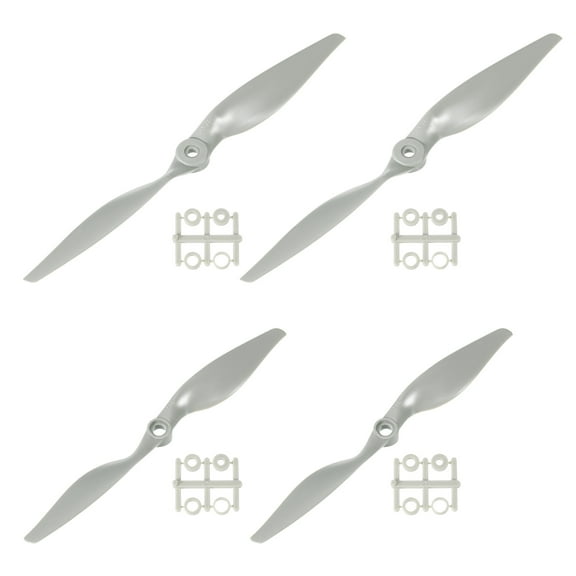 Uxcell 7x5" 10x7" Propeller RC Propellers 2 Vane Blades Props Grey with Adapter Rings for Electric Airplane Aircraft, Pack of 4