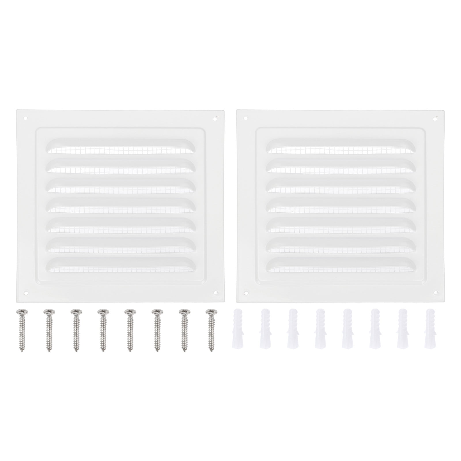 Uxcell 7x7" Gable Vent Cover, Aluminum Alloy Rectangular Floor Air Vent ...