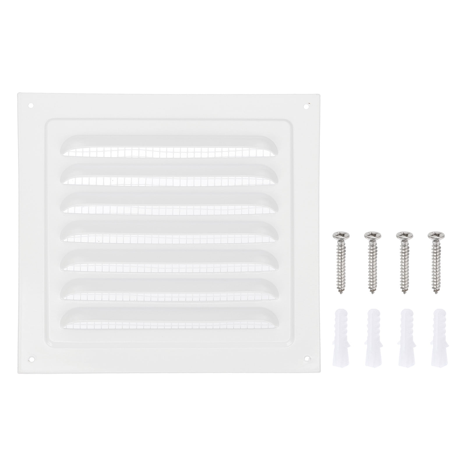Uxcell 7x7" Gable Vent Cover, Aluminum Alloy Rectangular Floor Air Vent ...