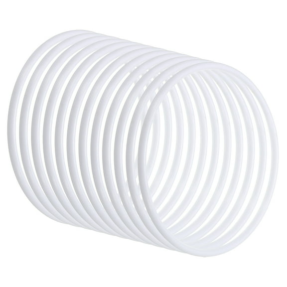 Uxcell 8.1 Inch Dream Catcher Rings, 12 Pcs Plastic Macrame Wreath Floral Round Ring Hoop, White