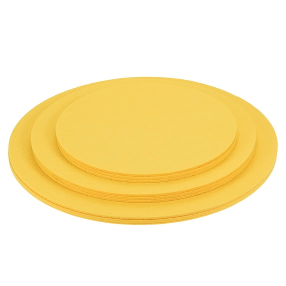 Uxcell 8" 10" 12" Round Plant Coasters Felt Reversible Pad Mat, Yellow 9in1 Set