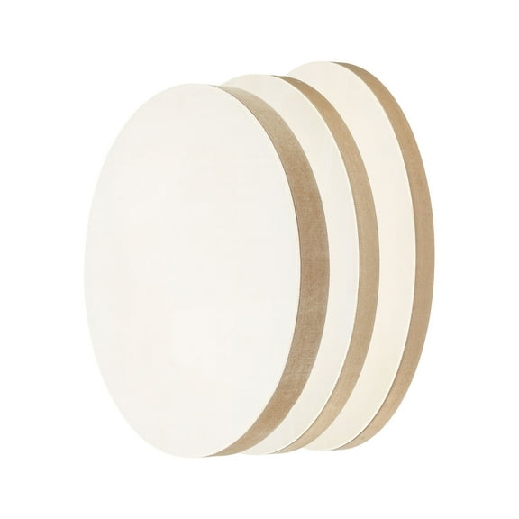 Uxcell 8" 12" 15.7" Wood Panels Board, Unfinished Round Wood Canvas Wood Panel Painting Board, Wood Color