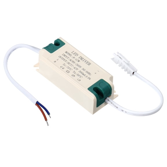 Uxcell 8-12W 300mA LED Driver AC 85-265V Output 27-42V DC Male Connector Transformer