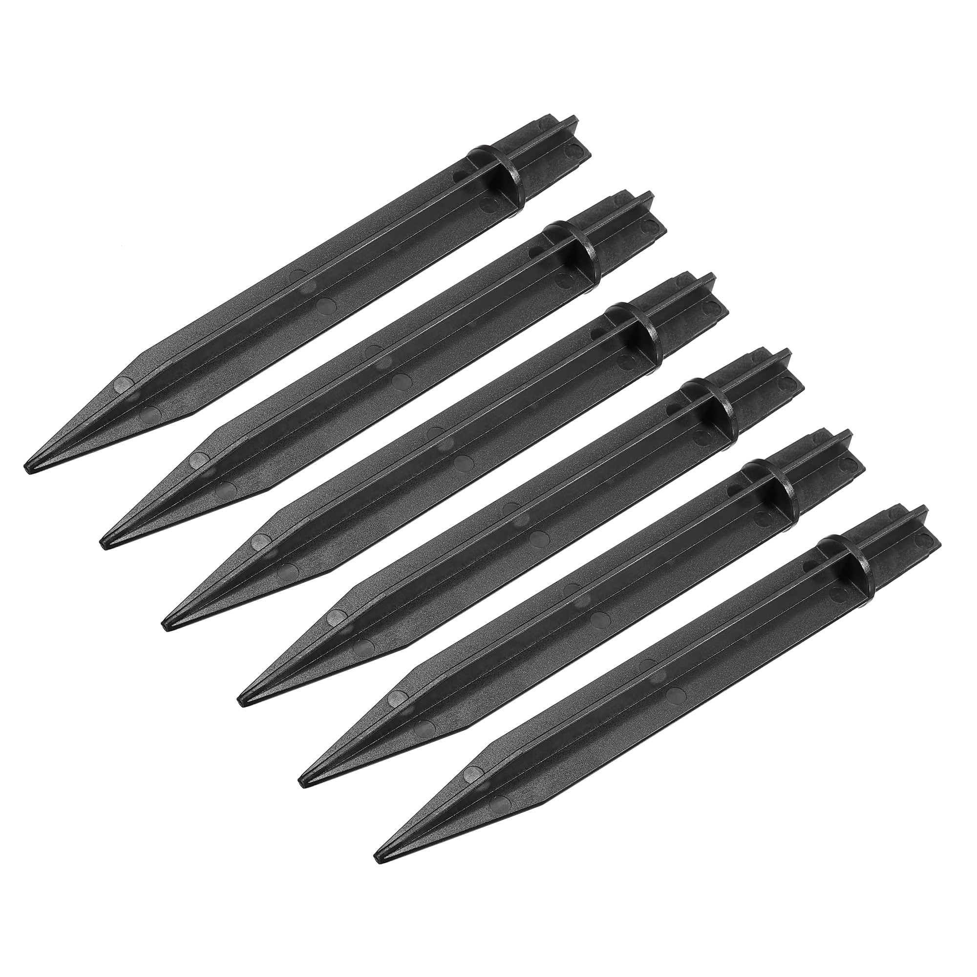 Uxcell Solar Light Spikes, 150mm Ground Stakes for Garden Pathway Landscape Lamps, ABS Plastic Black, Pack of 6