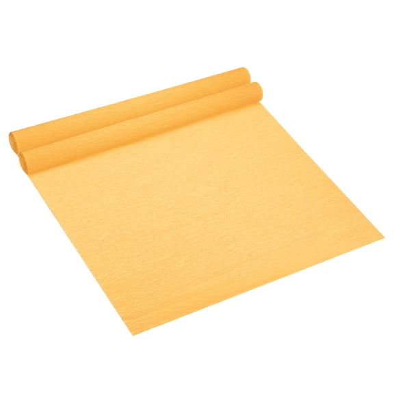 Uxcell 8.2ft Crepe Paper Roll, 2 Roll 20" Width Paper Streamer Sheet for Craft Flower Making Decoration, Light Orange