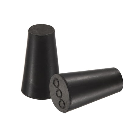 Uxcell 8.2mm to 12.7mm Solid Rubber Tapered Plug for Lab Home Black 20 Pack