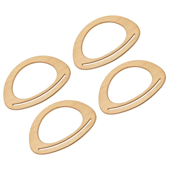 Uxcell 8.3" Wood Purse Handles D Shape Handbag Replacement for DIY Making, 4Pack Light Brown