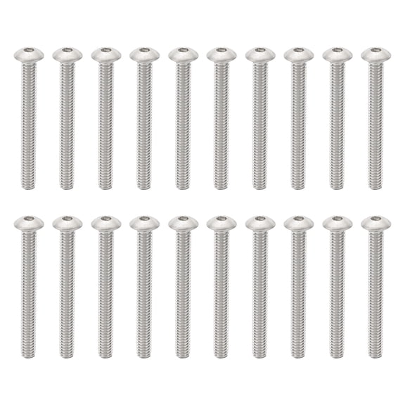 Uxcell #8-32*1-1/2" Button Head Socket Cap Screws, 20 Pcs 304 Stainless Steel 18-8 Socket Cap Screw
