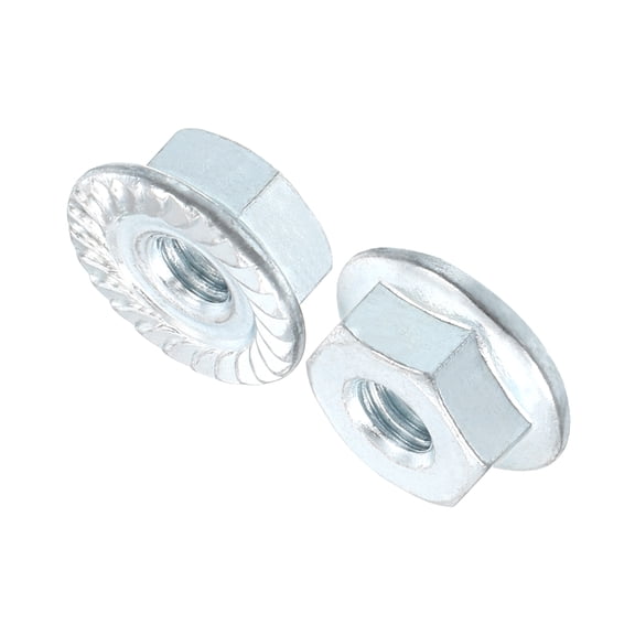 Uxcell #8-32 Serrated Flange Hex Lock Nuts, 15Pack Carbon Steel Non-Slip Hexagon Flange Nut, Full Thread, Silver